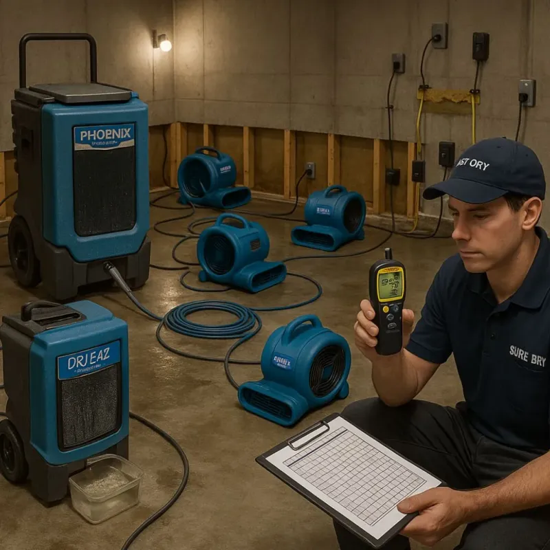 Structural Drying and Dehumidification process in Becket, MA